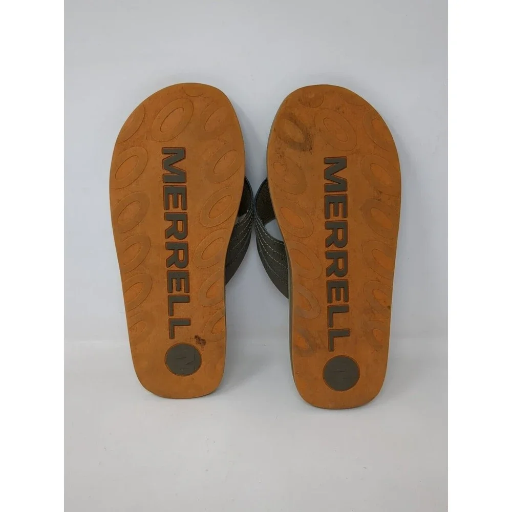 Merrell Flip Flop Sandals Thong Mens Size 7 Brown‎ Bungee Cord